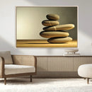 Fluvial Zen Stones Canvas Wall Art Print