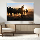 Horse Herd Wall Art Animal Canvas Print