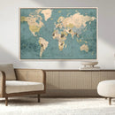 Classic World Map Canvas Print – Framed Vintage Map Wall by MyGreatCanvas | Canvas Wall Art Prints | Photo Prints & Wall Decor