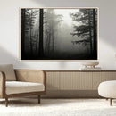 Misty Forest Wall Art Premium Canvas Print a Foggy and