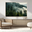 Misty Forest Wall Art Premium Canvas Print a Foggy and