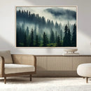 Captivating Misty Forest Wall Art Premium Canvas Print a
