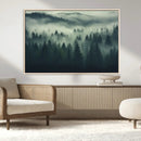 Misty Forest Wall Art Premium Canvas Print a Foggy and