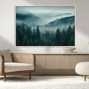 Captivating Misty Foggy Forest Wall Art Premium Canvas Print