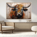 Scottish Highland Cow Cattle Art Print on Wood Style by MyGreatCanvas | Canvas Wall Art Prints | Photo Prints & Wall Decor