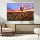 Arizona Desert Wall Art Canvas Print - Framed Deser Sunset