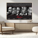 Thinker Quintet Canvas Wall Art – Martin, Obama, Malcolm X,