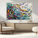 Modern Abstract Fish Shoal Wall Art Canvas Print, Colorful by MyGreatCanvas | Canvas Wall Art Prints | Photo Prints & Wall Decor