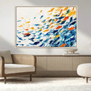 Abstract Fish Shoal Wall Art Canvas Print, Colorful Fish