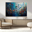 Modern Abstract Fish Shoal Wall Art Canvas Print, Colorful