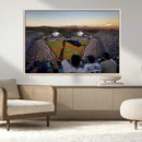 Dodger Stadium Sunset Game Triple Canvas Wall Art - Los