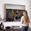 Dodger Stadium Sunset Game Triple Canvas Wall Art - Los