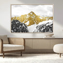 Gold Abstract Mountains Wall Art Print on Canvas, Nature