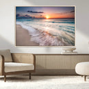 Sunset Beach Wall Art – Soothing Coastal Landscape, Ready to