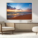 Golden Hour Beach Sunset Wall Art | Canvas Print | Ready to