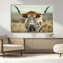 Texas Cow Longhorn Wall Art Canvas Print for Farm House Wall by MyGreatCanvas | Canvas Wall Art Prints | Photo Prints & Wall Decor