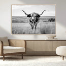 Texas Cow Longhorn Wall Art Canvas Print for Farm House Wall
