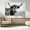 Texas Highland Cow Longhorn Canvas Print - Rustic Farmhouse by MyGreatCanvas | Canvas Wall Art Prints | Photo Prints & Wall Decor