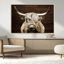 Highland Cow Wall Art Canvas Print, Rustic Farmhouse Decor,