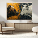 Bear and Bull Wall Art Canvas Print – Abstract Animal