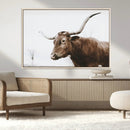 Rustic Bull Wall Art Canvas Print – Modern Longhorn