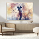 Abstract Watercolor Golf Player Wall Art Canvas Print