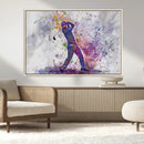 Watercolor Golf Swing Wall Art Canvas Print | Vibrant