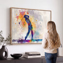 Watercolor Golf Swing Wall Art Canvas Print | Vibrant