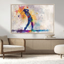 Watercolor Golf Swing Wall Art Canvas Print | Vibrant