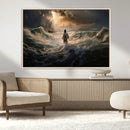 Jesus Walking on Water Wall Art Canvas Print - Religious
