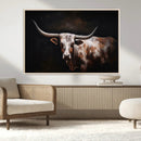 Texas Longhorn Wall Art Canvas Print | Western Ranch Decor |