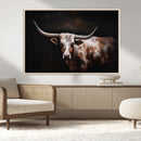 Texas Longhorn Wall Art Canvas Print | Western Ranch Decor |