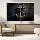 3 Panel Grunge Abstract Anchor Wall Art Canvas Print Set