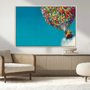 Carl Fredricksen, Up Movie Wall Art, Colorful Balloon House