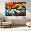 Abstract Wave Wall Art | Ready to Hang Framed Canvas Print |