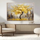 Golden Tree Canvas Print | Abstract Wall Art for Modern
