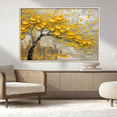 Yellow Blossom Tree Canvas Wall Art - Floral Abstract Modern