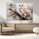 Barn Owl Wall Art | Watercolor Barn Owl Canvas Print |