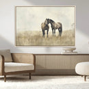 Chines Style Grunge Horses Wall Art Canvas Print