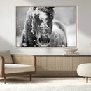 Black and White Horse Winter Wall Art | Ready to Hang and
