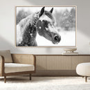 Black Horse Winter Wall Art | Ready to Hang and Framed |