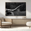 Cow Longhorn Wall Art | Black and White Print | Ready to by MyGreatCanvas | Canvas Wall Art Prints | Photo Prints & Wall Decor