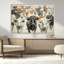 Farmhouse Wall Art | Western Longhorn Cattle Canvas Print | by MyGreatCanvas | Canvas Wall Art Prints | Photo Prints & Wall Decor