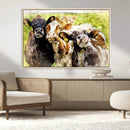 Curious Cows Farmhouse Wall Art | Ready to Hang and Framed