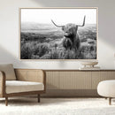 Scottish Highland Cow Wall Art | Black and White Canvas by MyGreatCanvas | Canvas Wall Art Prints | Photo Prints & Wall Decor