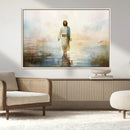 Framed Jesus Walking on Water Wall Art - 3-Panel Christian