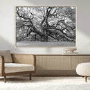 Black White Angel Oak Tree Wall Art - Timeless