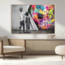 Banksy Print - Street Art Canvas Wall Art - Kids Revealing