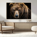 Grizzly Brown Bear Canvas Wall Art, Wildlife Animal Canvas