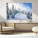 Winter Ski Lift Wall Art Print - Landscape Wall Art | Snowy